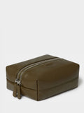 Osprey London black leather washbag small double zip (British brand)