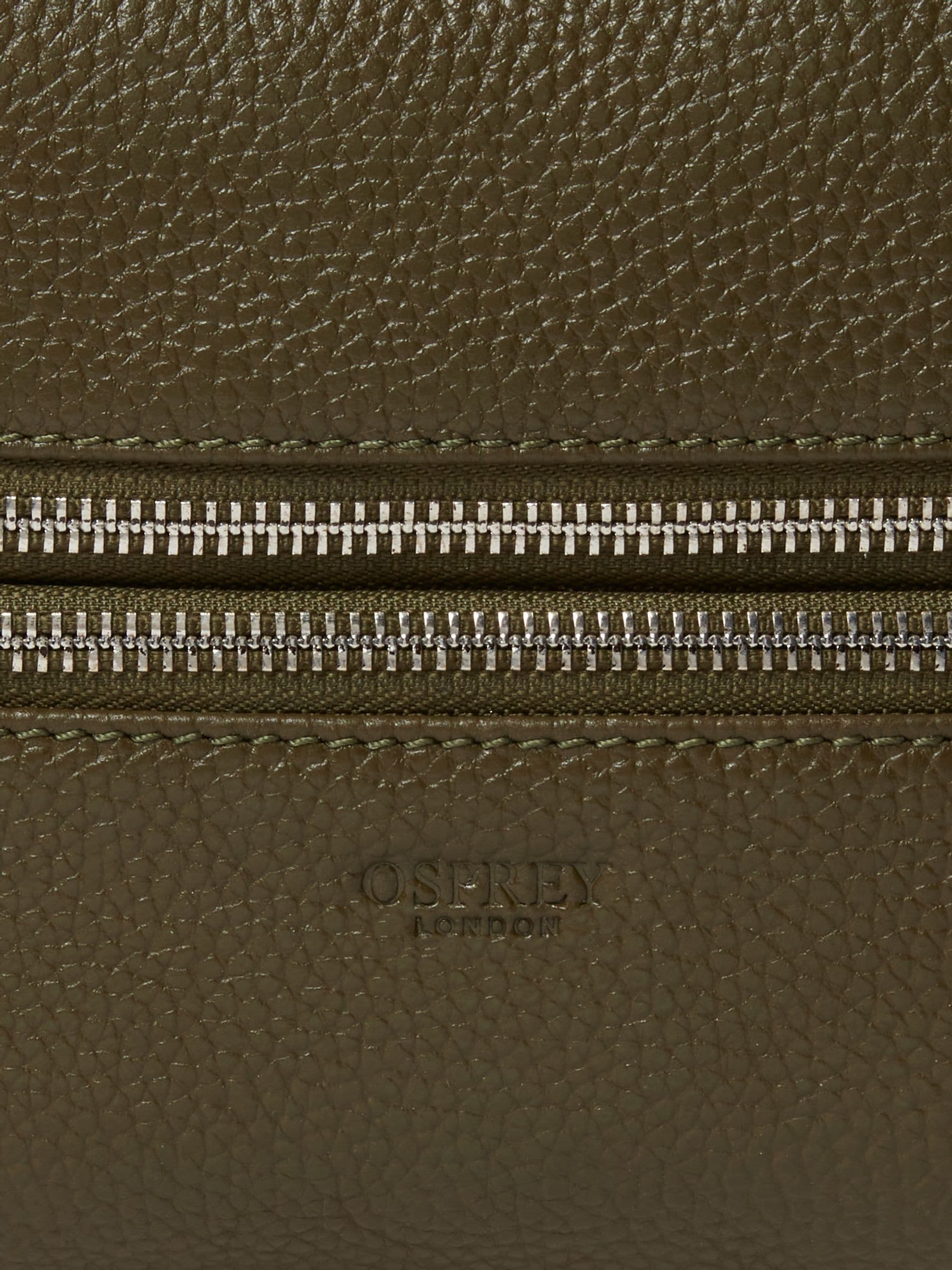 Osprey London black leather washbag small double zip (British brand)