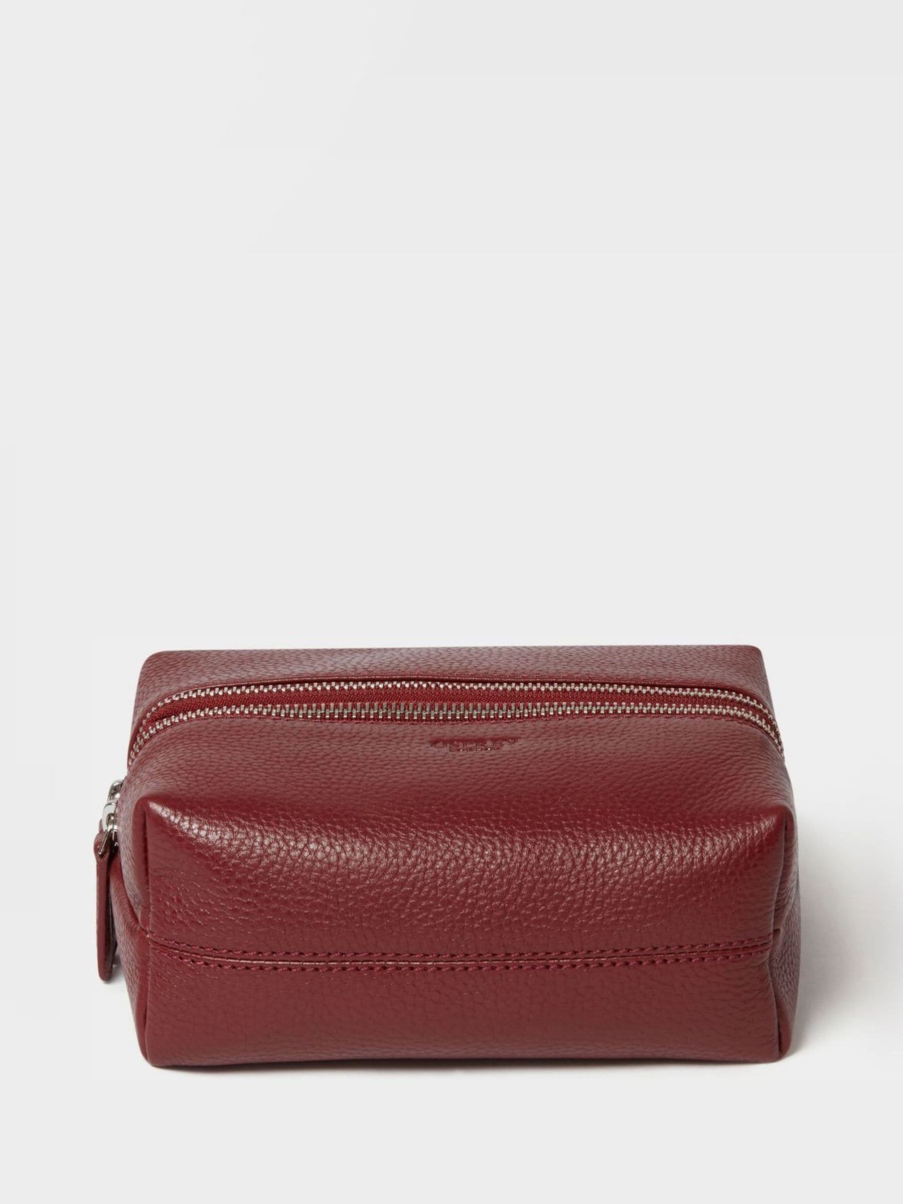 Osprey London Black The Double Zip Small Leather Washbag