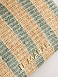 Le Marais green stripe pouch with hardware detail - British product