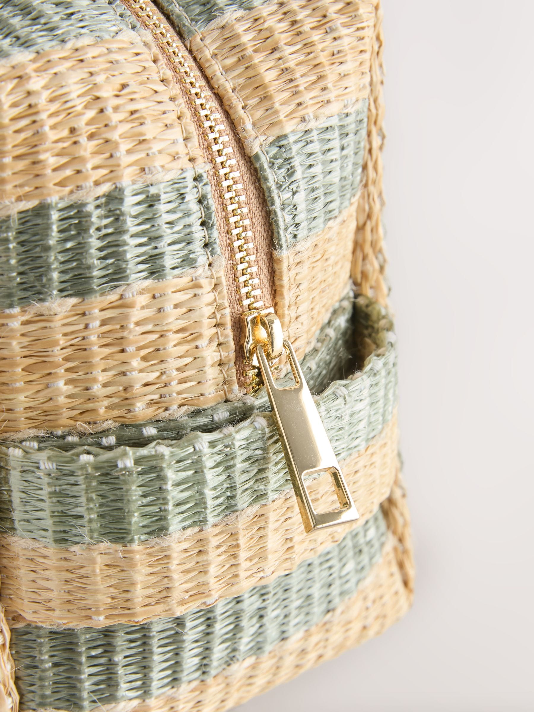 Le Marais green stripe pouch with hardware detail - British product