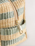 Le Marais green stripe pouch with hardware detail - British product