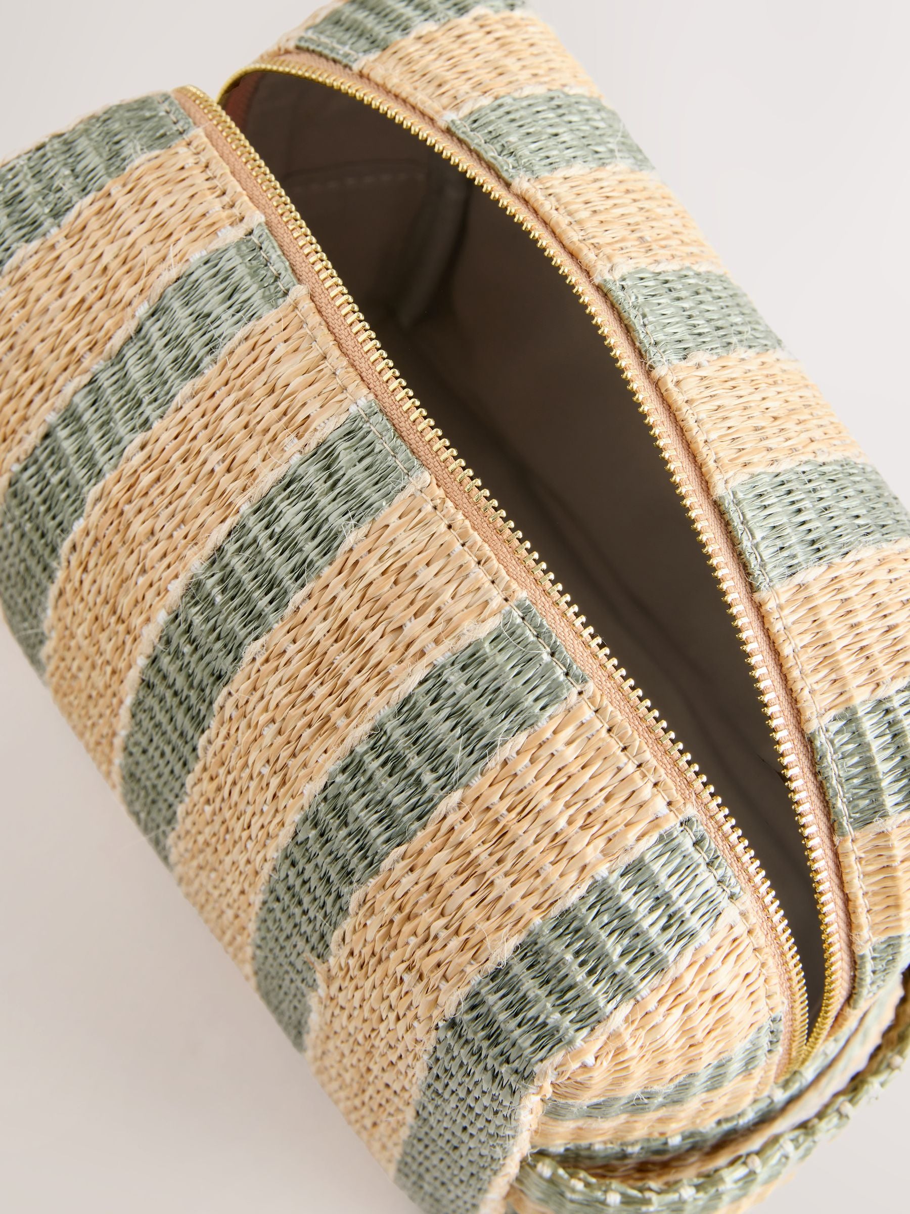 Le Marais green stripe pouch with hardware detail - British product