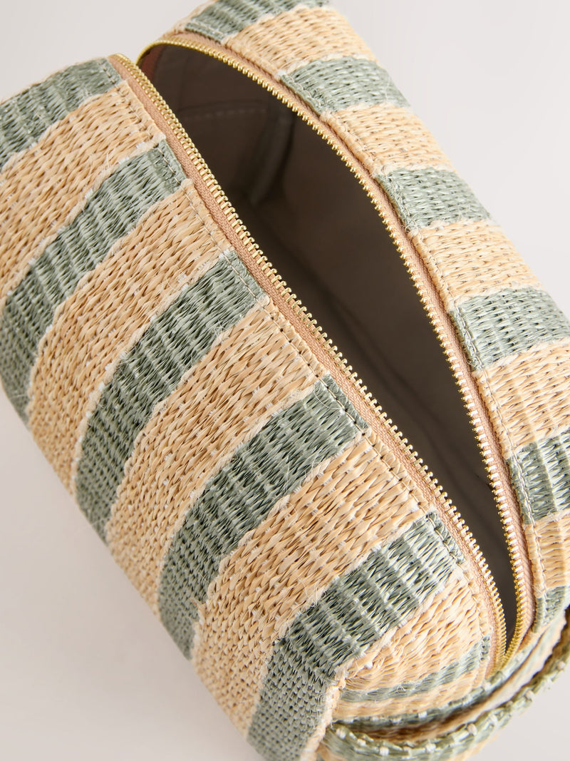 Le Marais green stripe pouch with hardware detail - British product