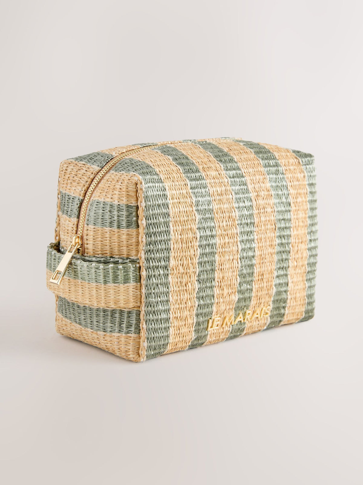 Le Marais green stripe pouch with hardware detail - British product