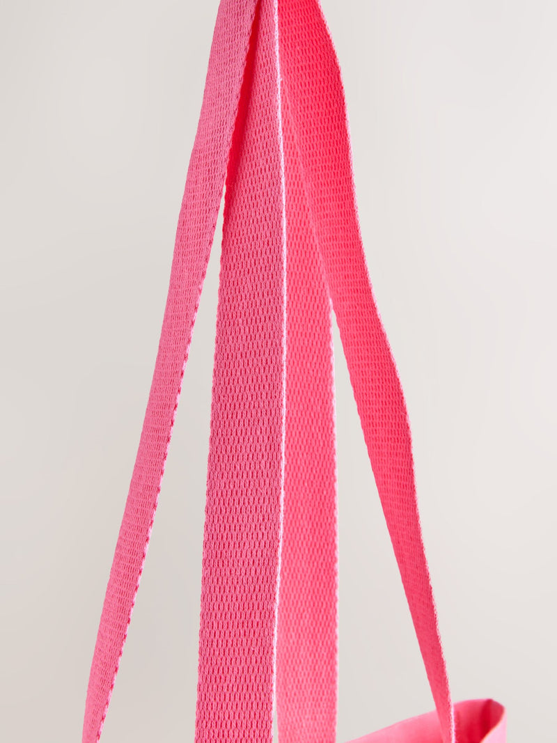 Pink 100% cotton shopper bag, natural cotton fabric - British product