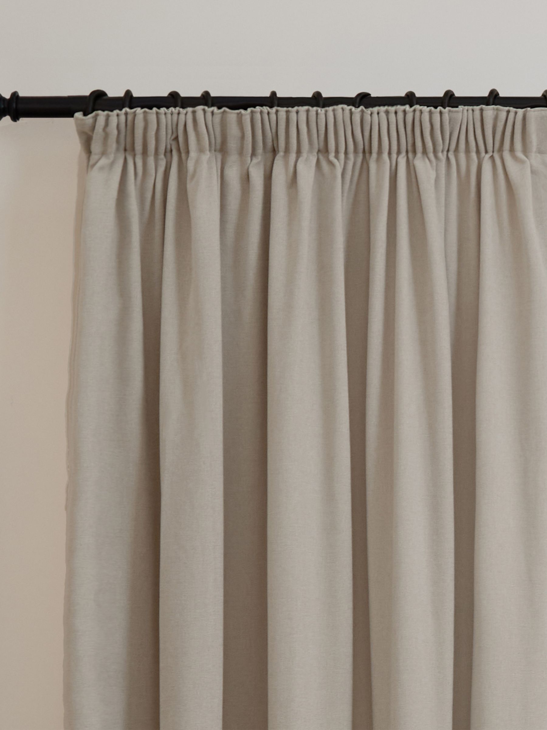 Furn Natural Lightweight Chenille Pencil Pleat Lined Curtains