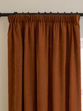 Furn Rust Lightweight Chenille Pencil Pleat Blackout Curtains