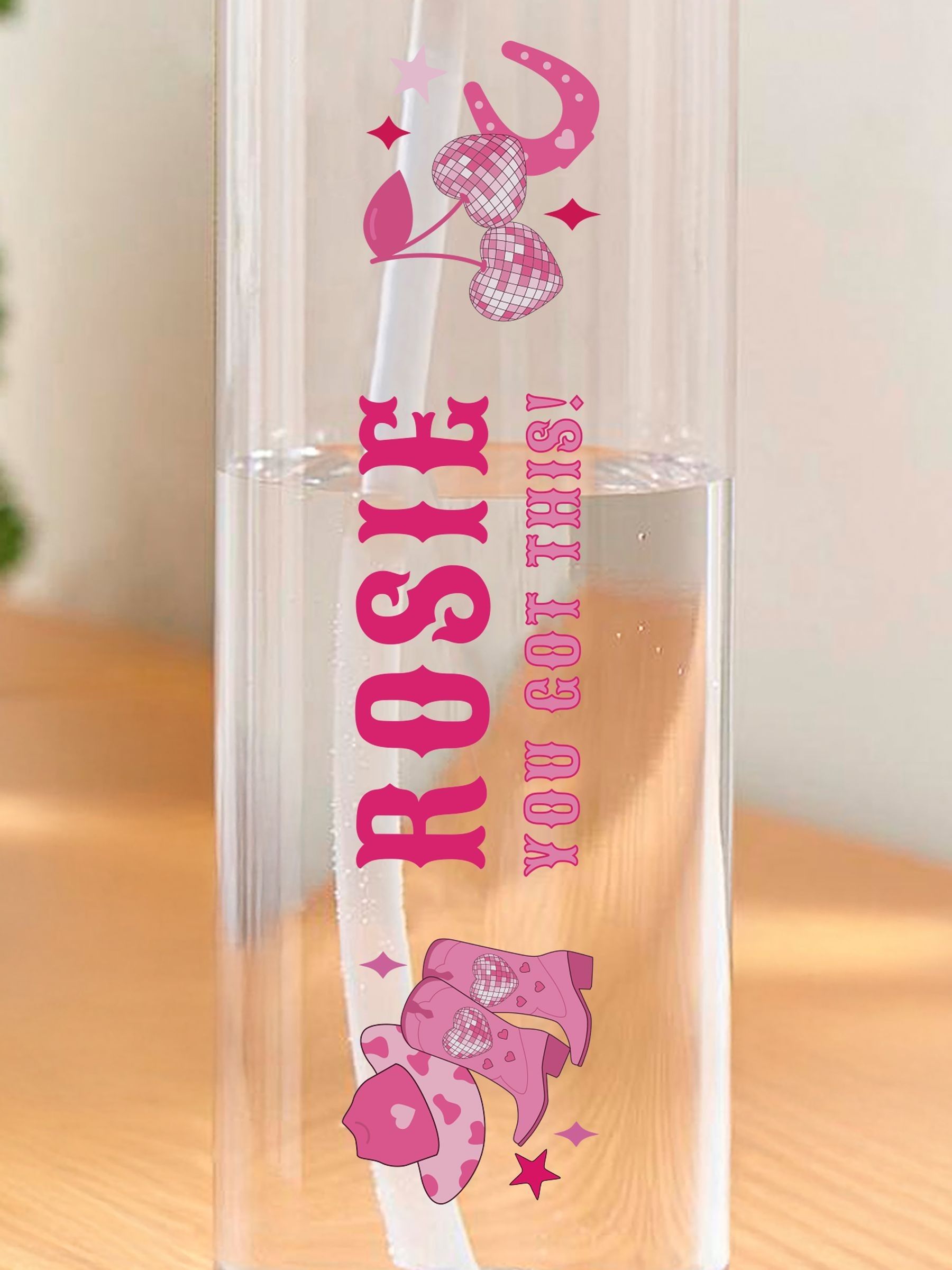 PMC cowgirl water bottle pink 750ml, imported from the UK