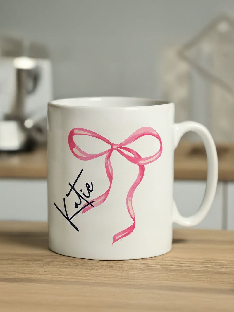 PMC personalised bow mug ceramic 9cm (British brand)