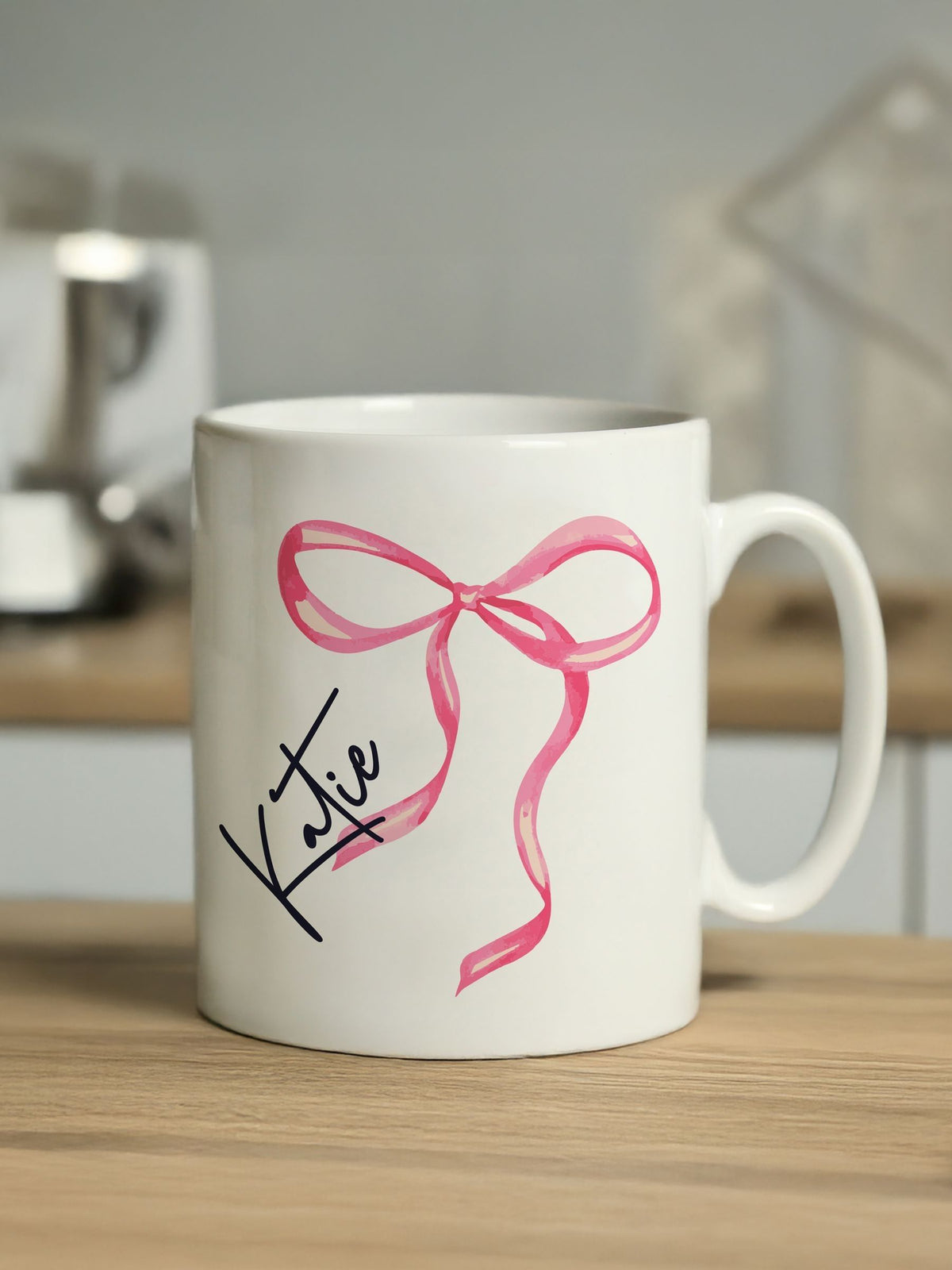 PMC personalised bow mug ceramic 9cm (British brand)