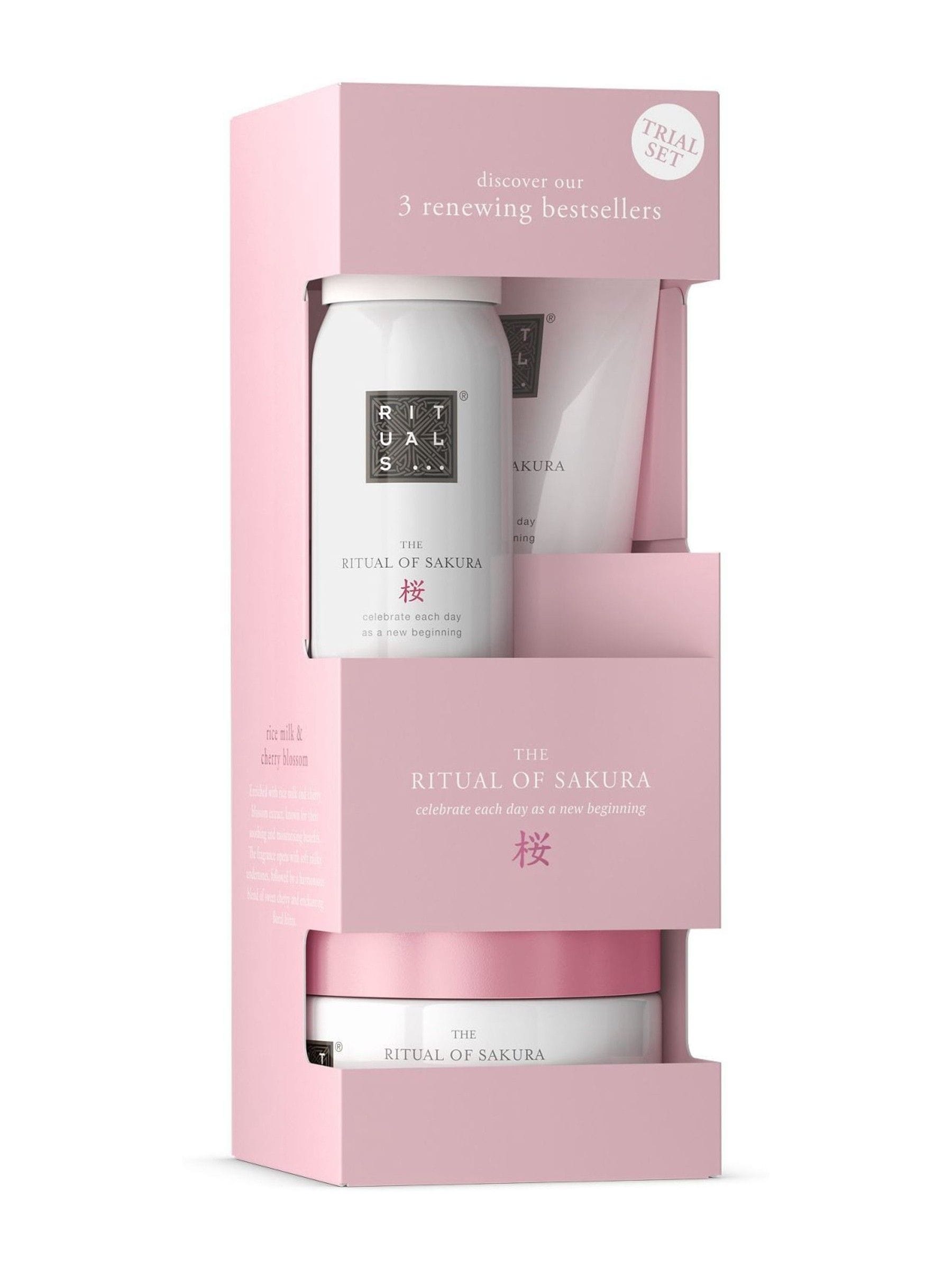 Rituals Sakura gift set with shower foam body cream scrub, UK version