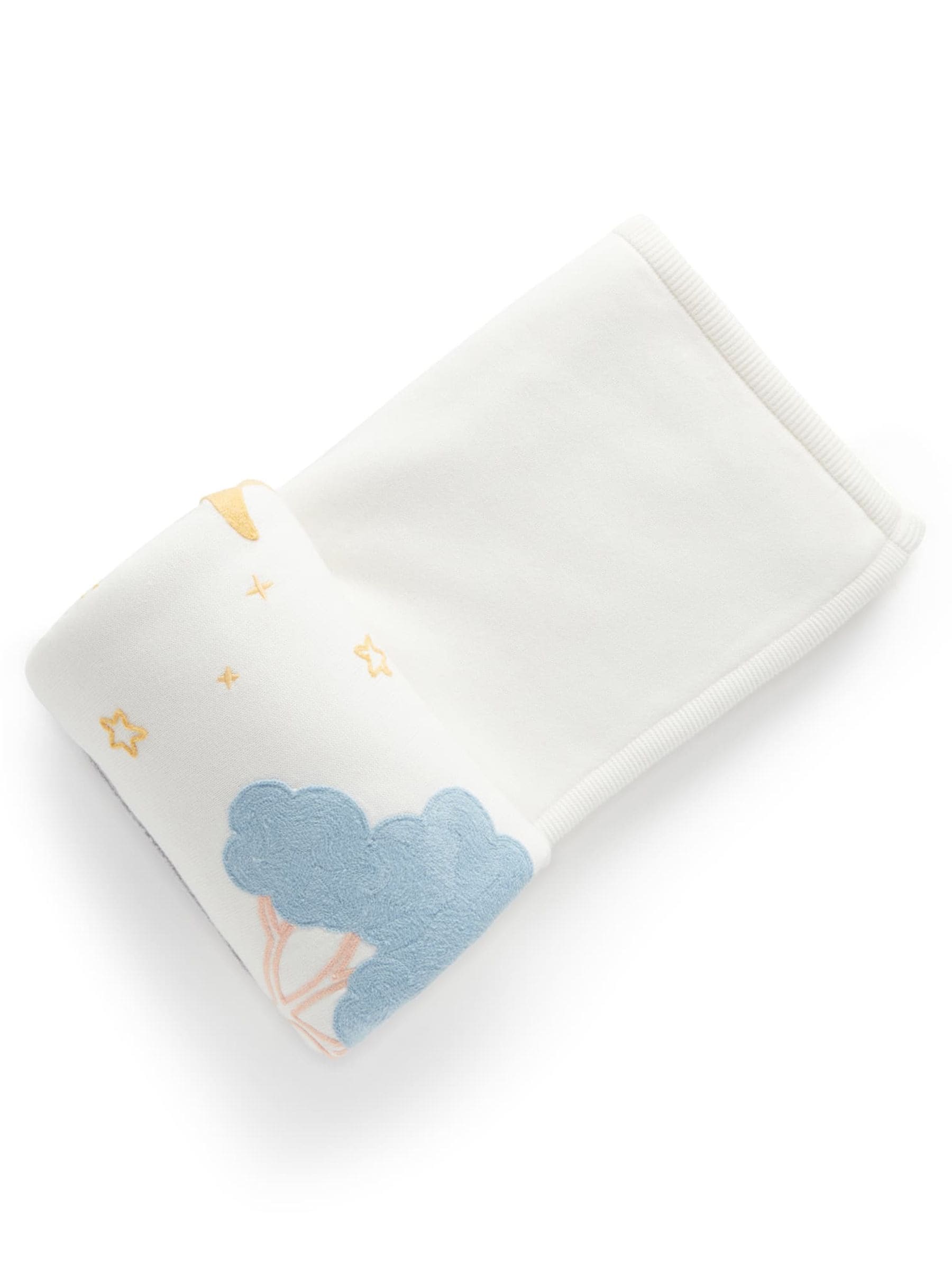Purebaby embroidered lined baby blanket 80x100cm, UK version