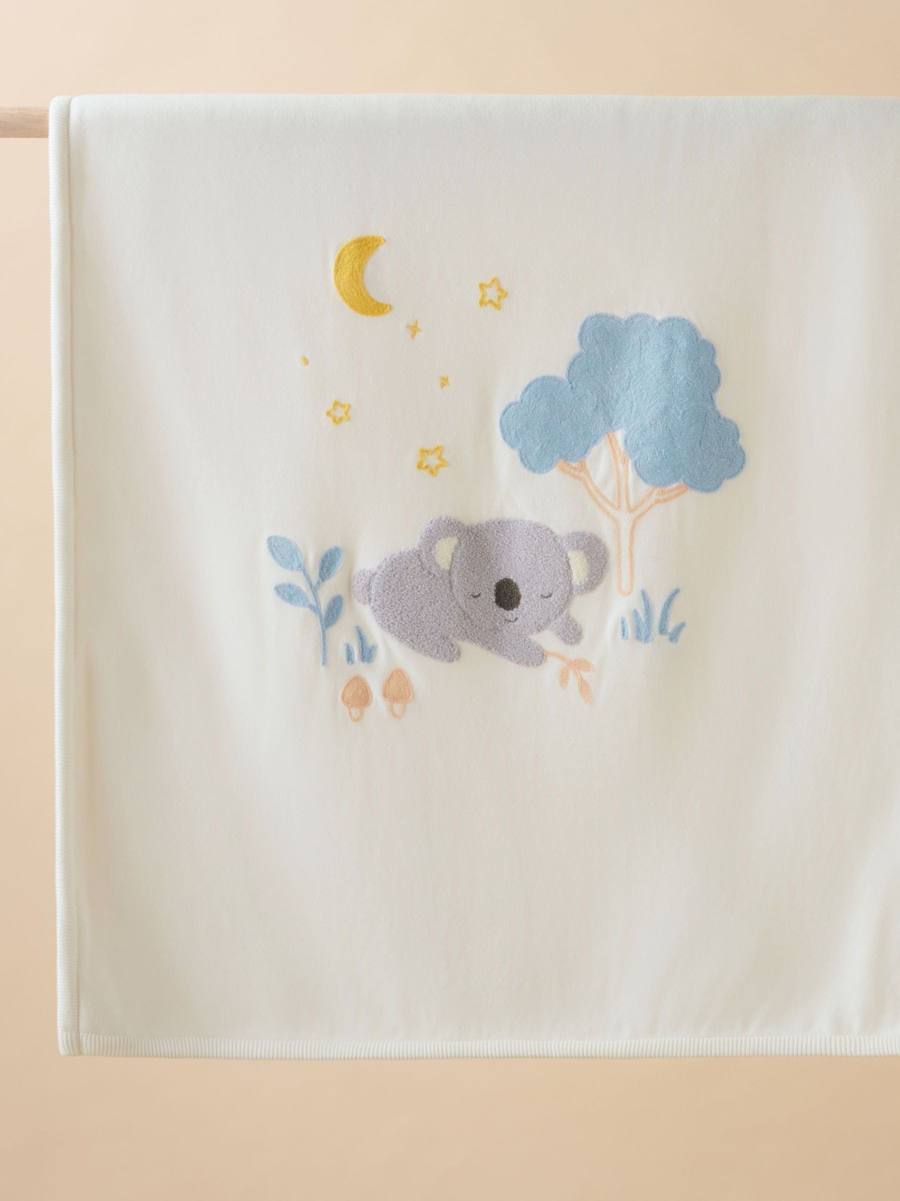 Purebaby embroidered lined baby blanket 80x100cm, UK version
