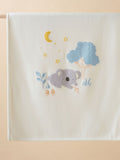 Purebaby embroidered lined baby blanket 80x100cm, UK version