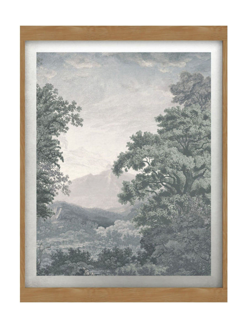Graham & Brown Green Sketch Forest Sunset Wood Frame