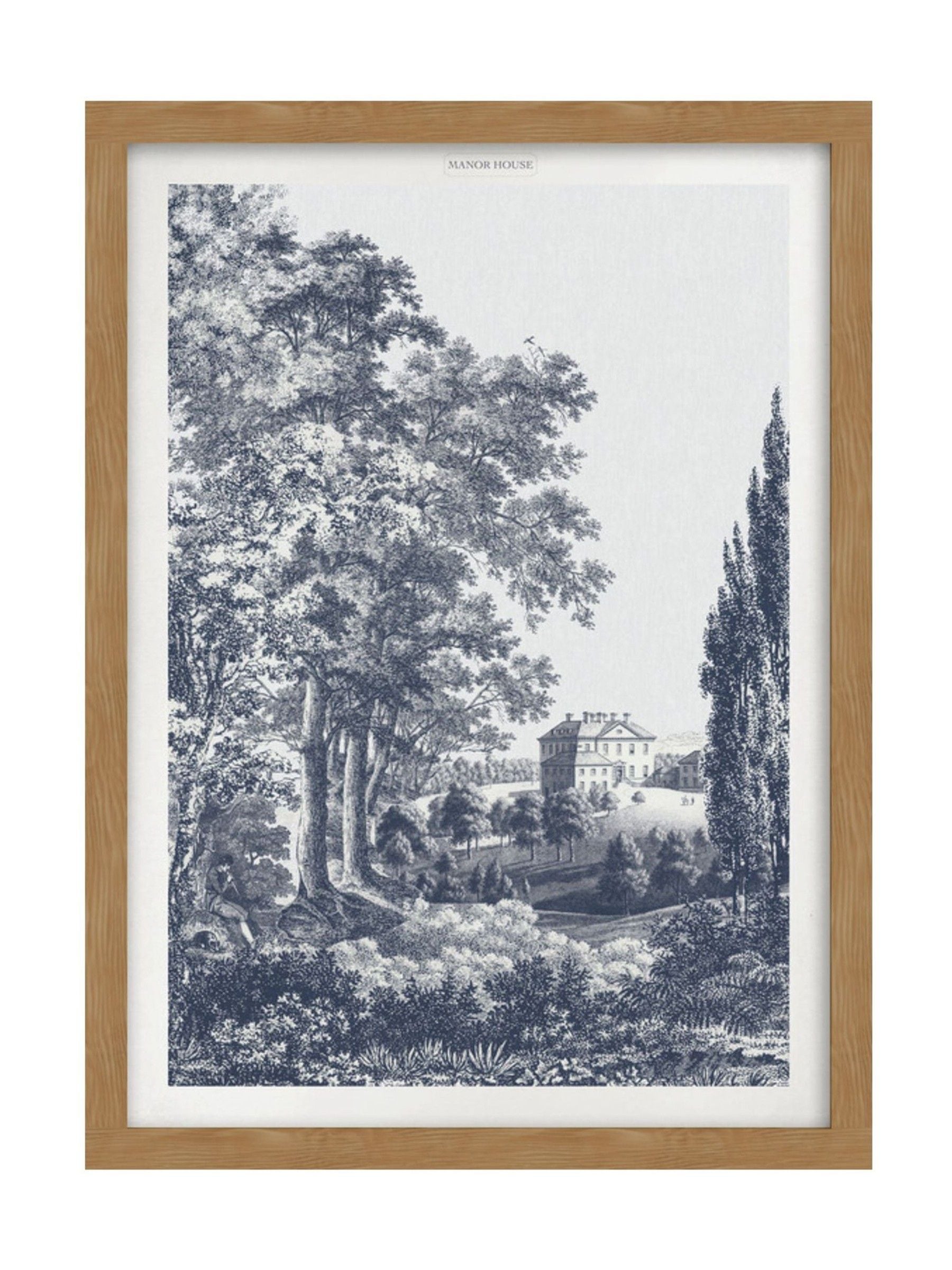 Graham & Brown Stately Manor Blue framed print, UK version