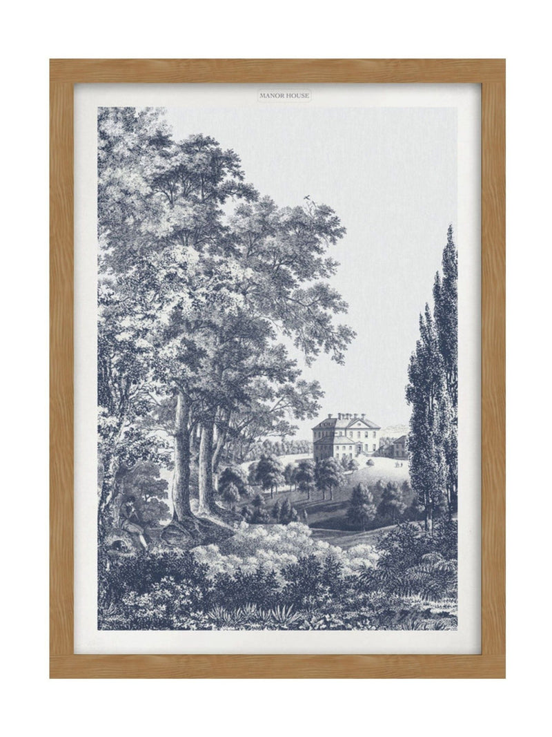 Graham & Brown Stately Manor Blue framed print, UK version