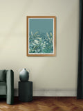 Graham & Brown Teal Blue Congo Sage Wood Frame