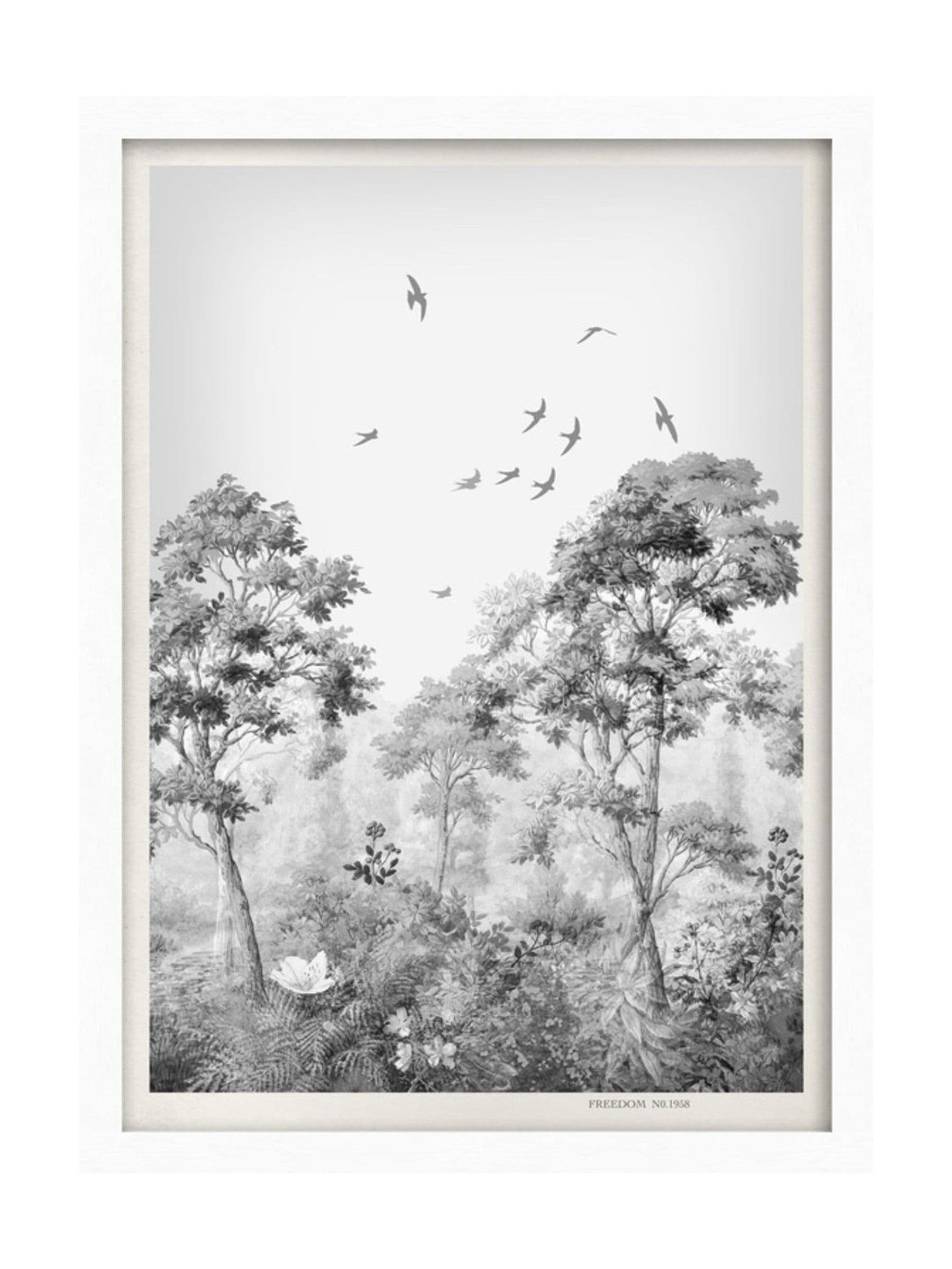Graham & Brown Grizedale Mono wall art in white frame, UK version