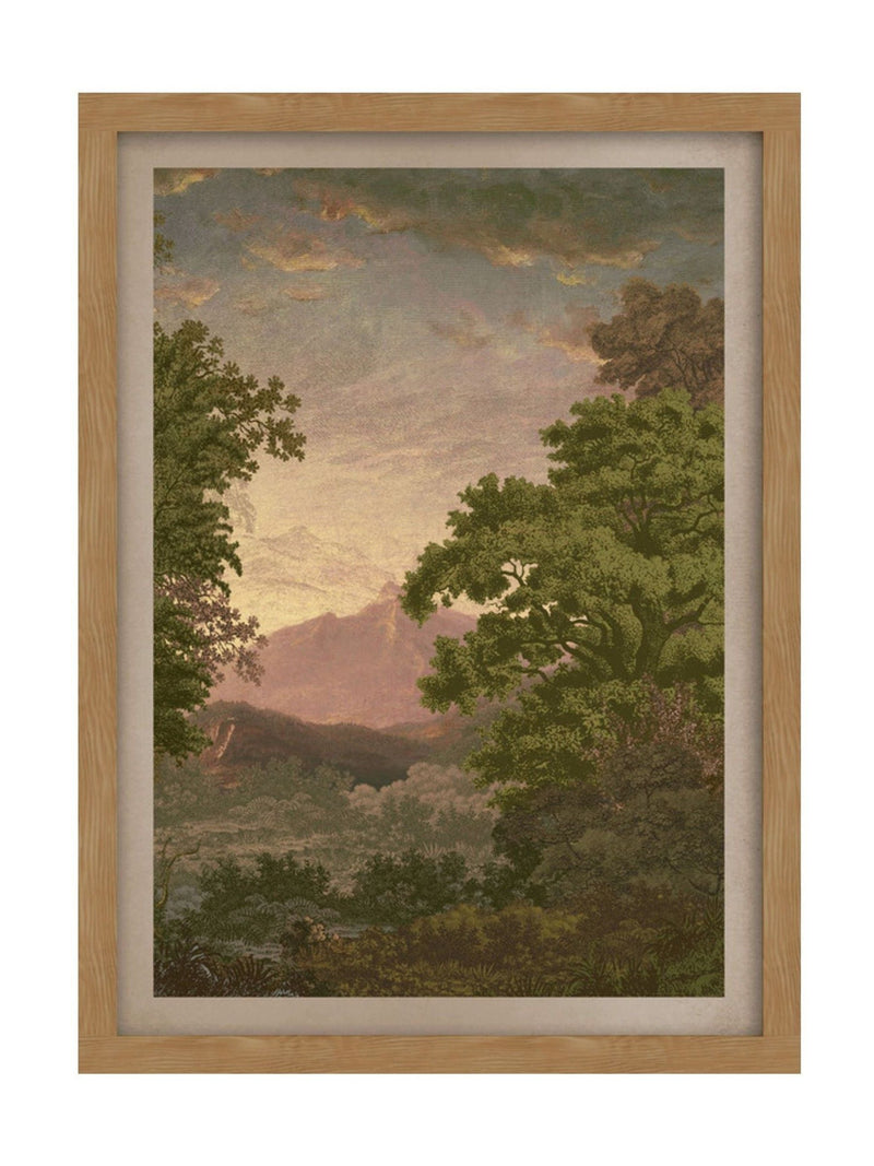 Graham & Brown wall art Sketch Forest Sunset Wood Frame, imported from the UK