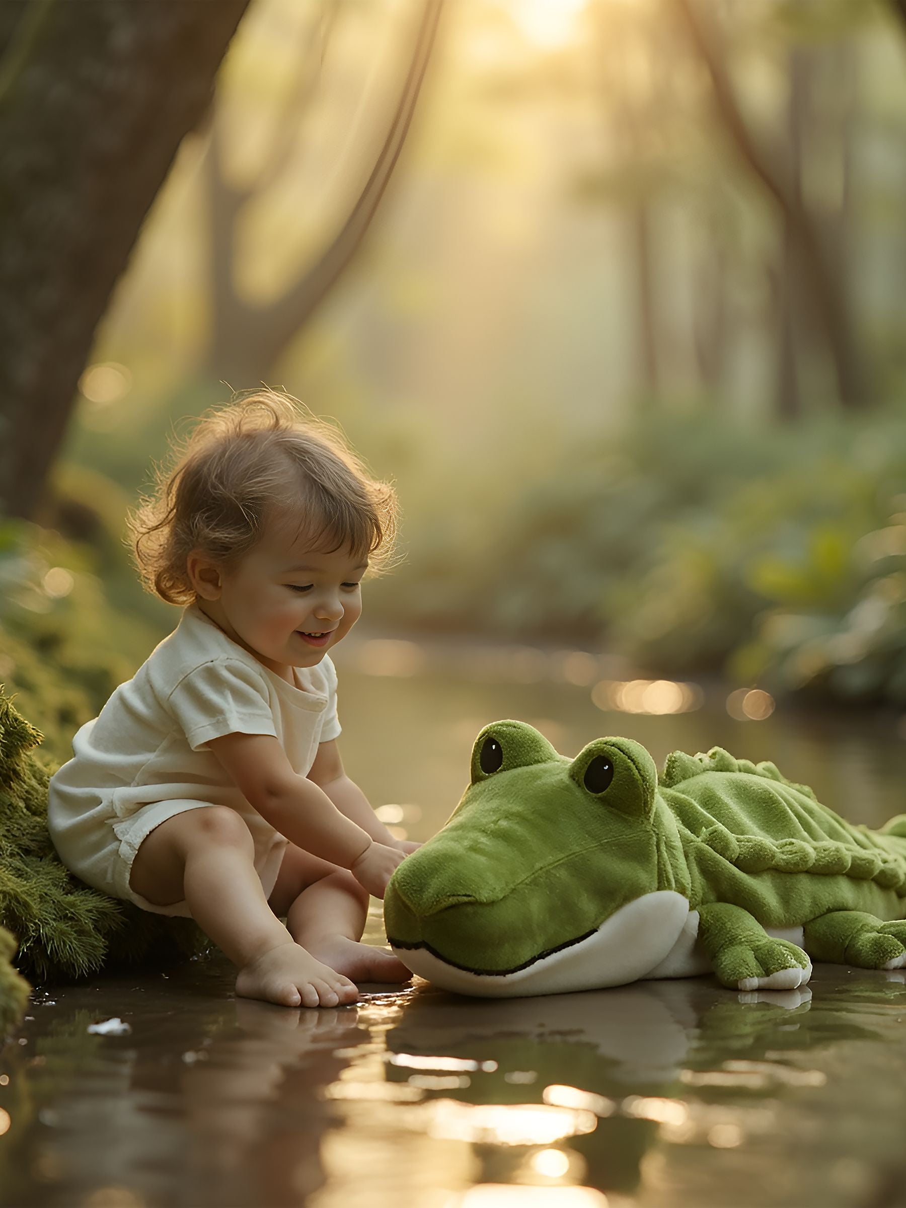 Warmies large green alligator heatable soft toy (British brand)