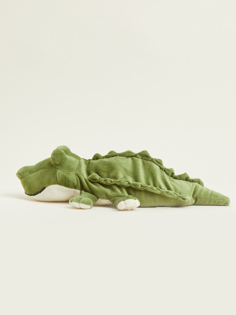 Warmies large green alligator heatable soft toy (British brand)