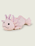 Warmies pink large axolotl heatable soft toy, imported from the UK