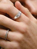 The Diamond Store White Men's 0.50ct Emerald Cut Lab Diamond Signet Ring in 9K White Gold