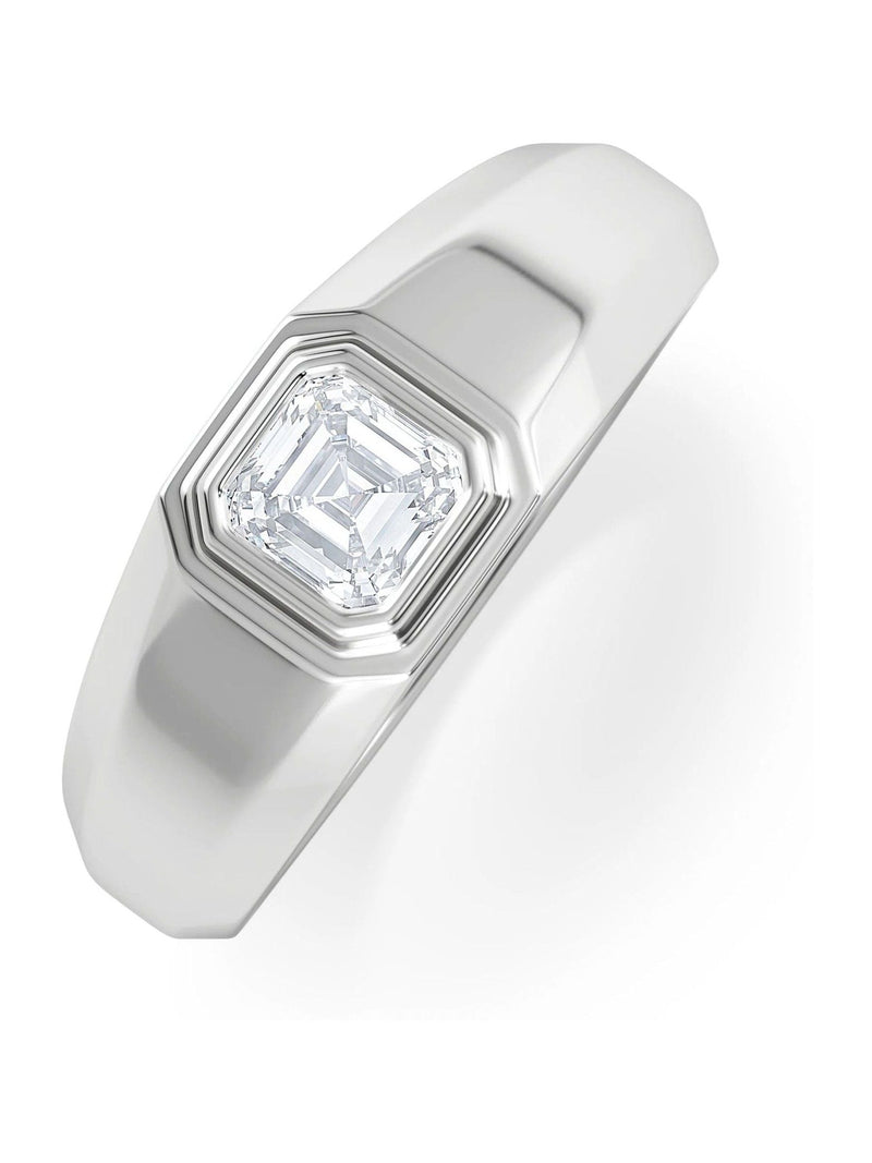 The Diamond Store Men's Signet Ring 0.50ct Asscher Cut Lab Diamond (British brand)
