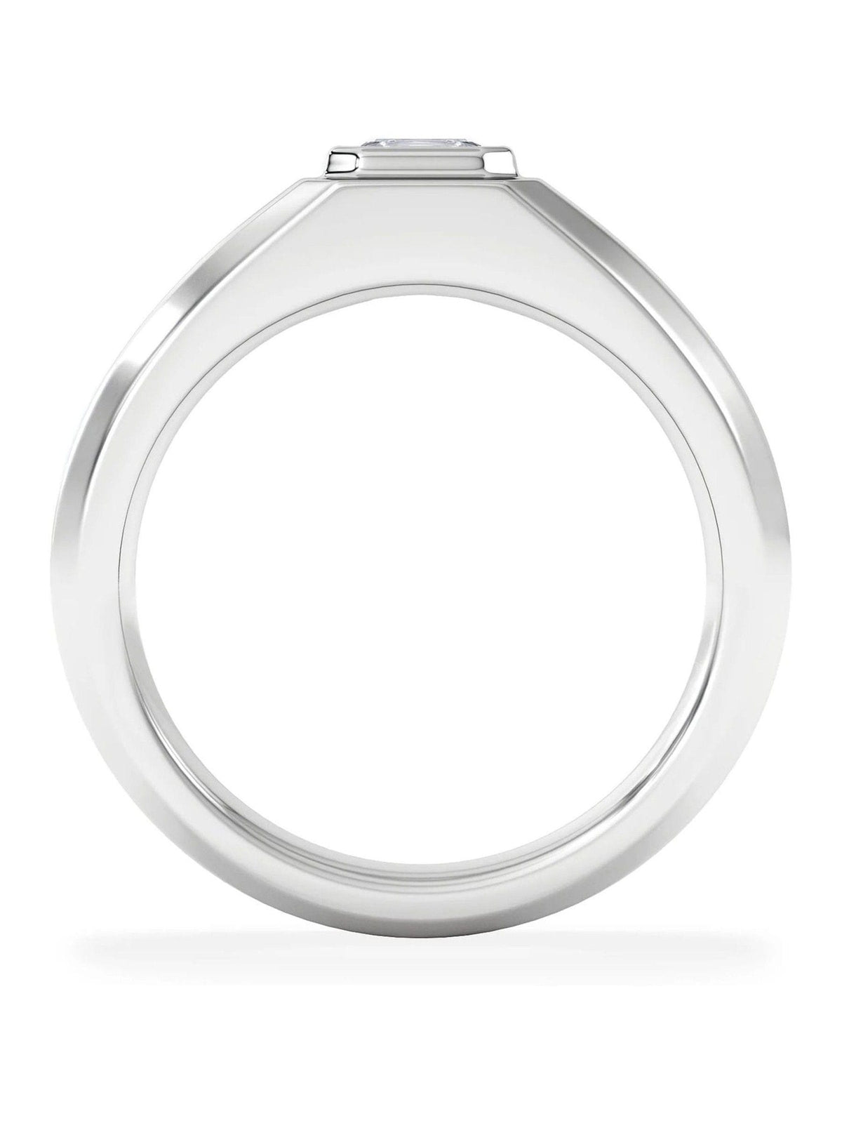 The Diamond Store White Men's 0.50ct Asscher Cut Lab Diamond Signet Ring in 9k White Gold