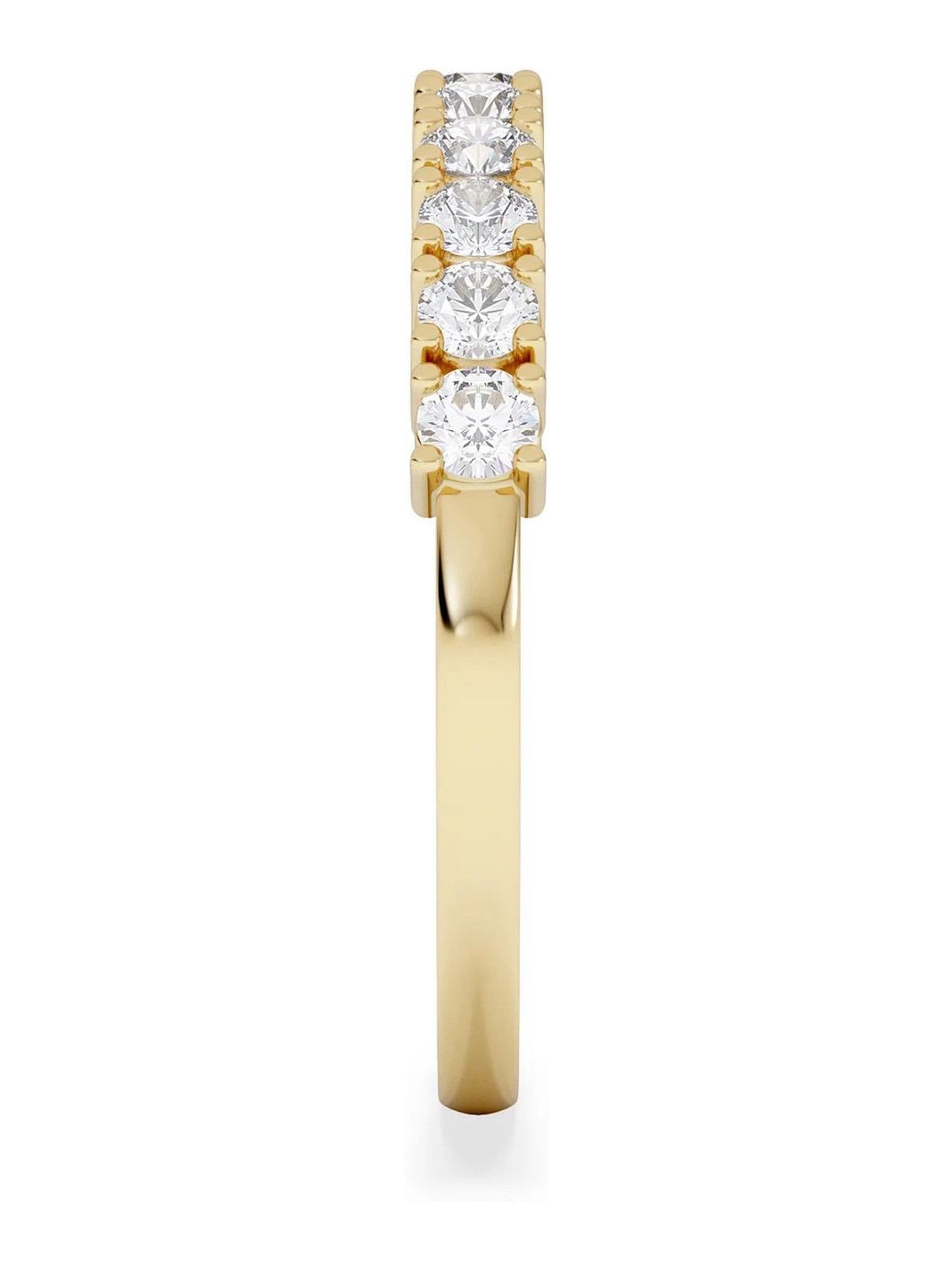 The Diamond Store 9K Yellow Gold Twilight 0.50ct Round Cut Lab Diamond Half Eternity Ring