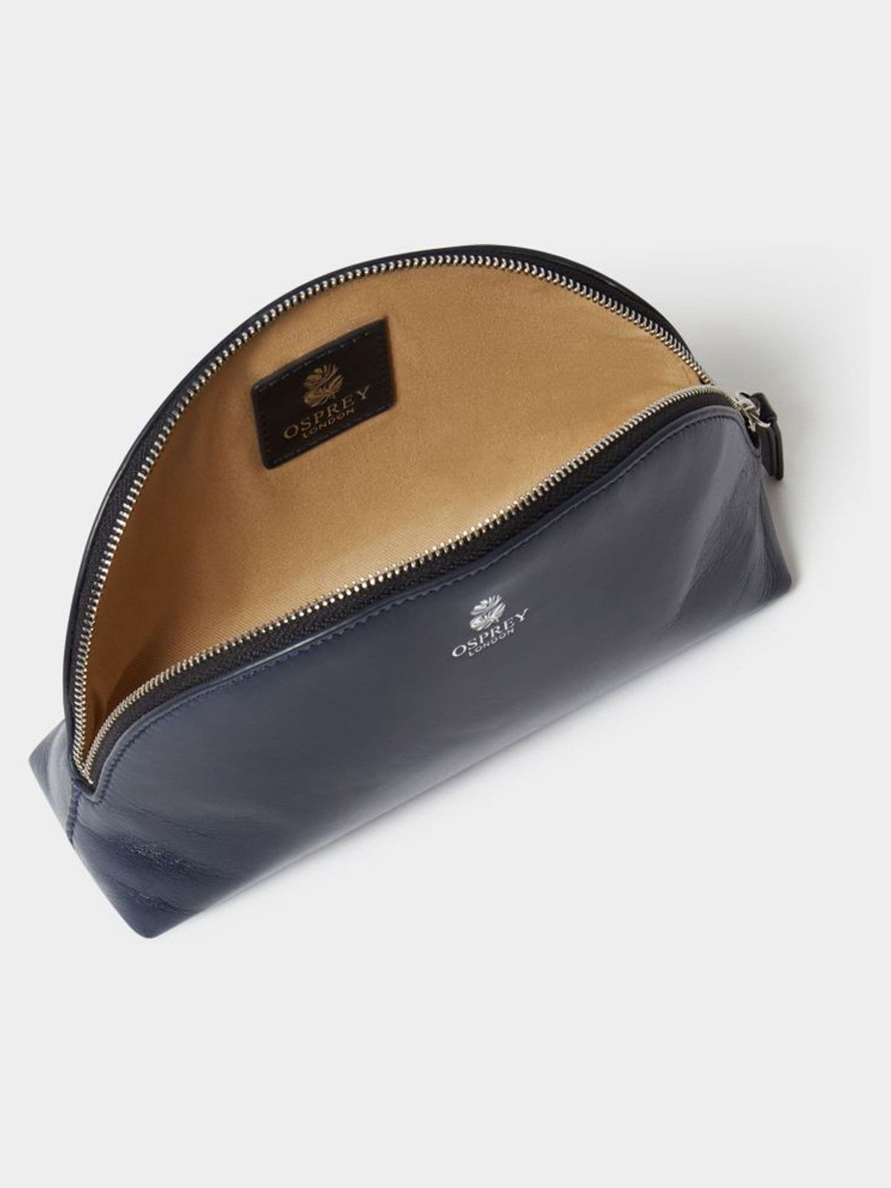 Osprey London Blue The Wentworth Leather Small Make Up Bag
