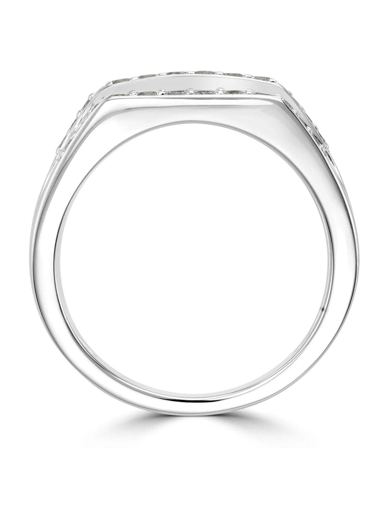 The Diamond Store men's diamond signet ring 1.00ct sterling silver (British brand)