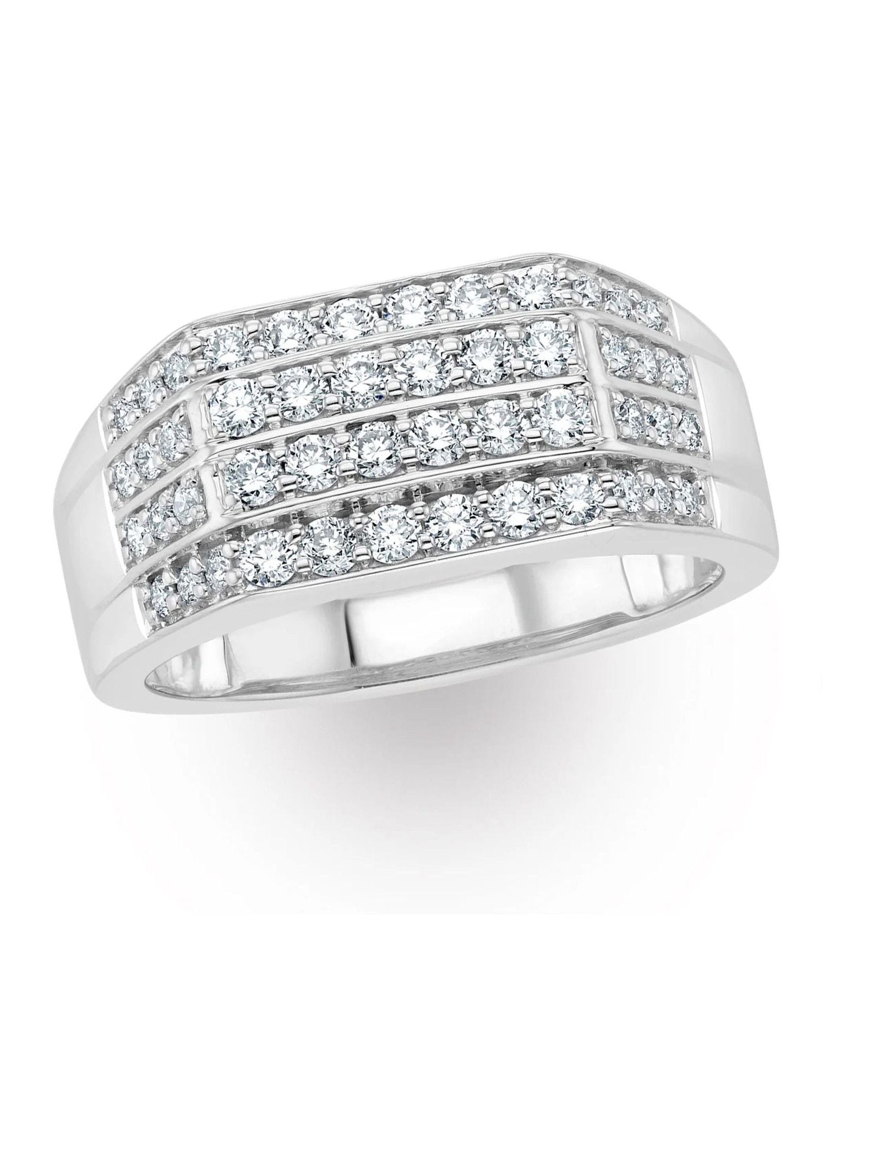 The Diamond Store men's diamond signet ring 1.00ct sterling silver (British brand)