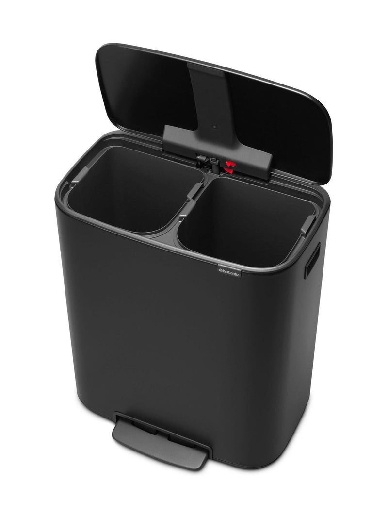 Brabantia pedal bin Matt Black 2x30L, imported from the UK