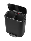 Brabantia pedal bin Matt Black 2x30L, imported from the UK