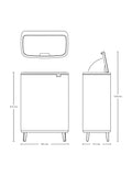 Brabantia White Bo Touch Bin 2 x 30L - British product