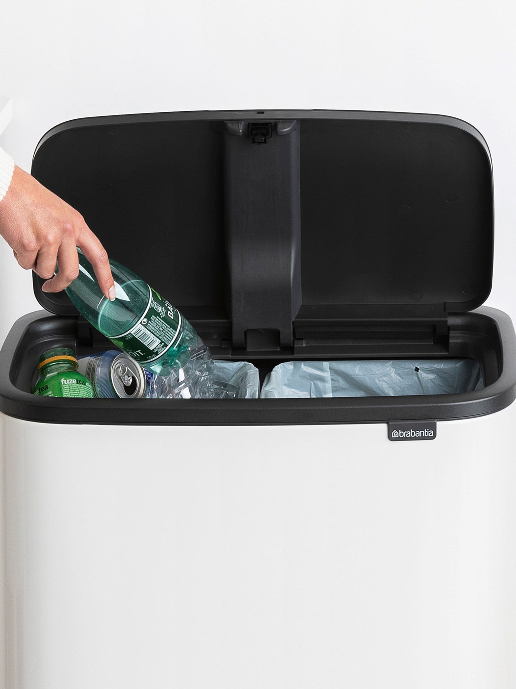 Brabantia White Bo Touch Bin 2 x 30L - British product