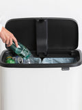 Brabantia White Bo Touch Bin 2 x 30L - British product