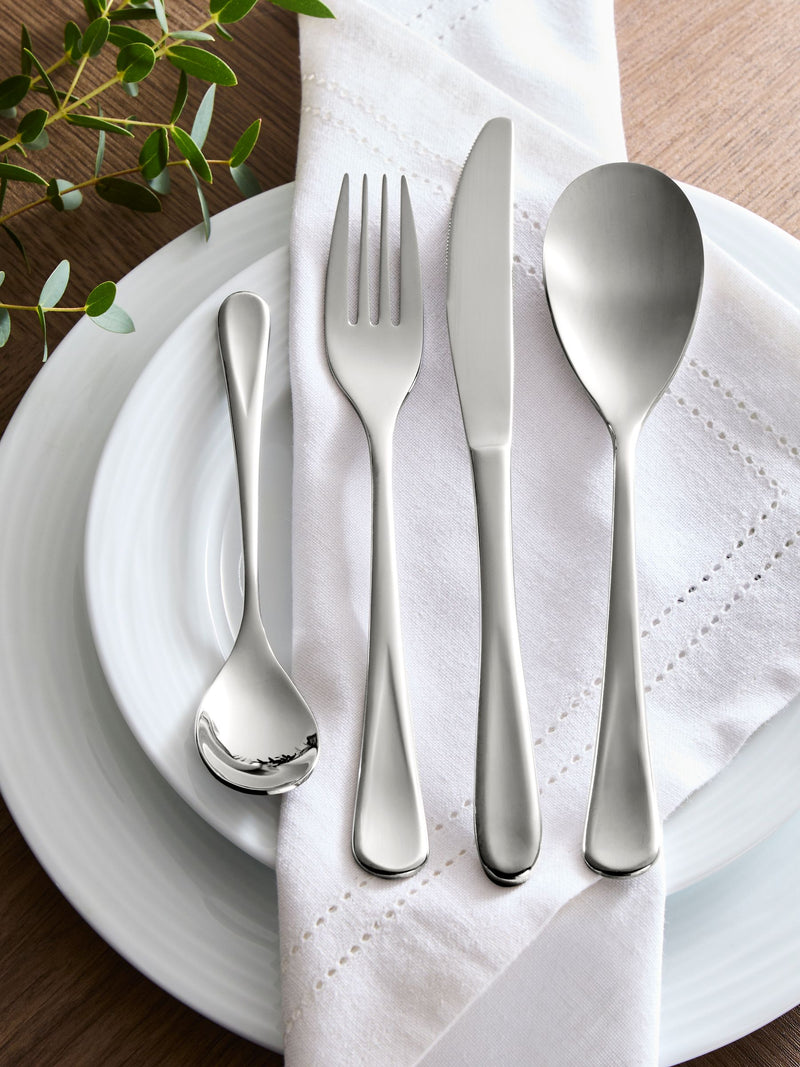 Malvern stainless steel cutlery set silver 16 piece, imported from the UK
