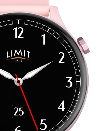Limit Pink 45mm Runde Smartwatch mit Silikonarmband