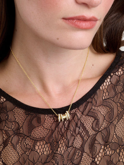 Ted Baker Gold Tone Clear Crystal Romie Roll Multi Pendant Necklace
