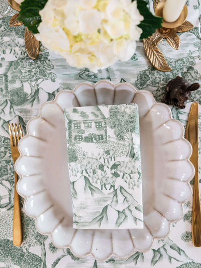Avalon Home Lot de 2 Serviettes Green Lake District Toile