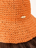Lipsy orange straw look bucket hat, UK version