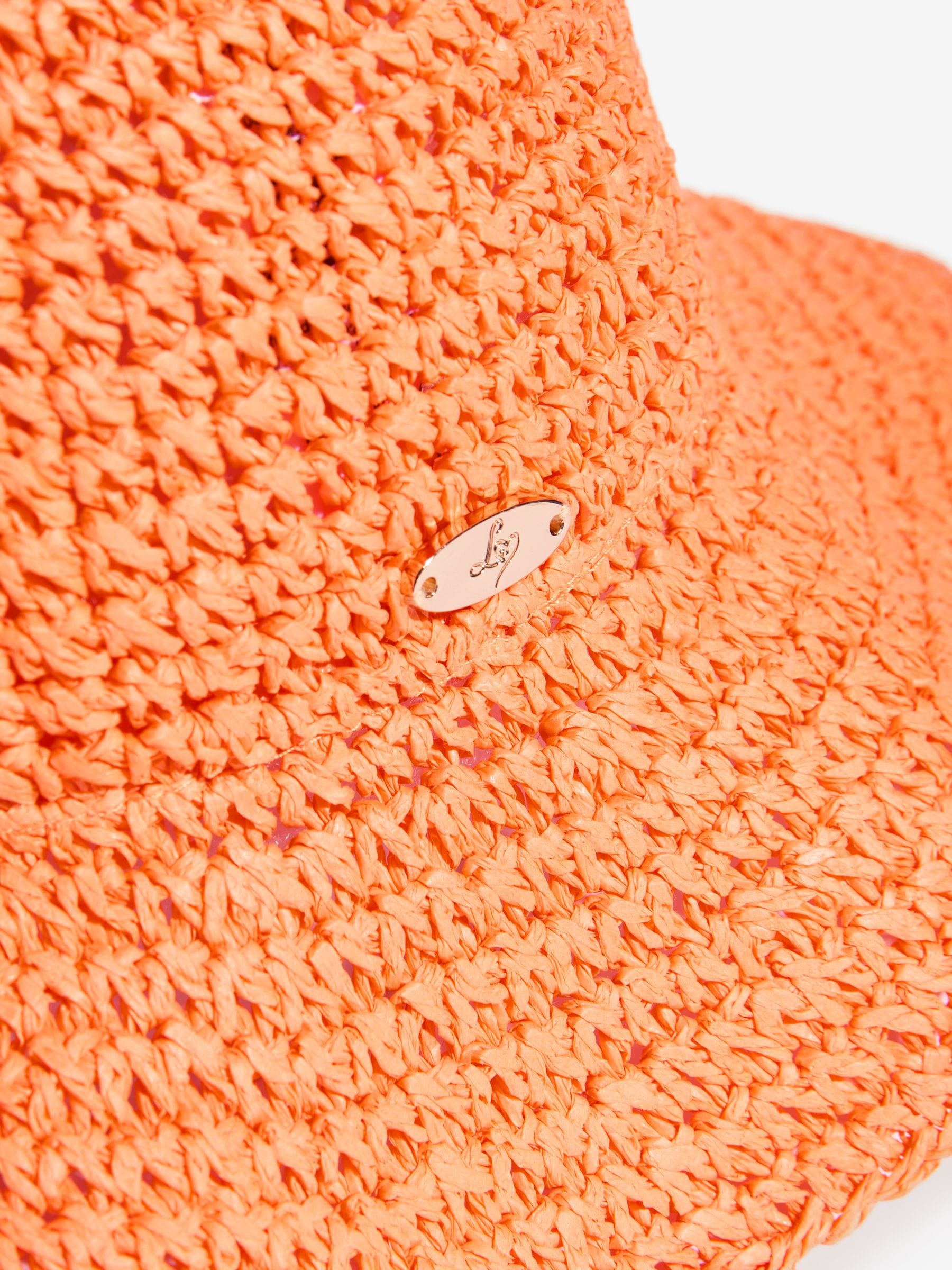 Lipsy orange straw look bucket hat, UK version