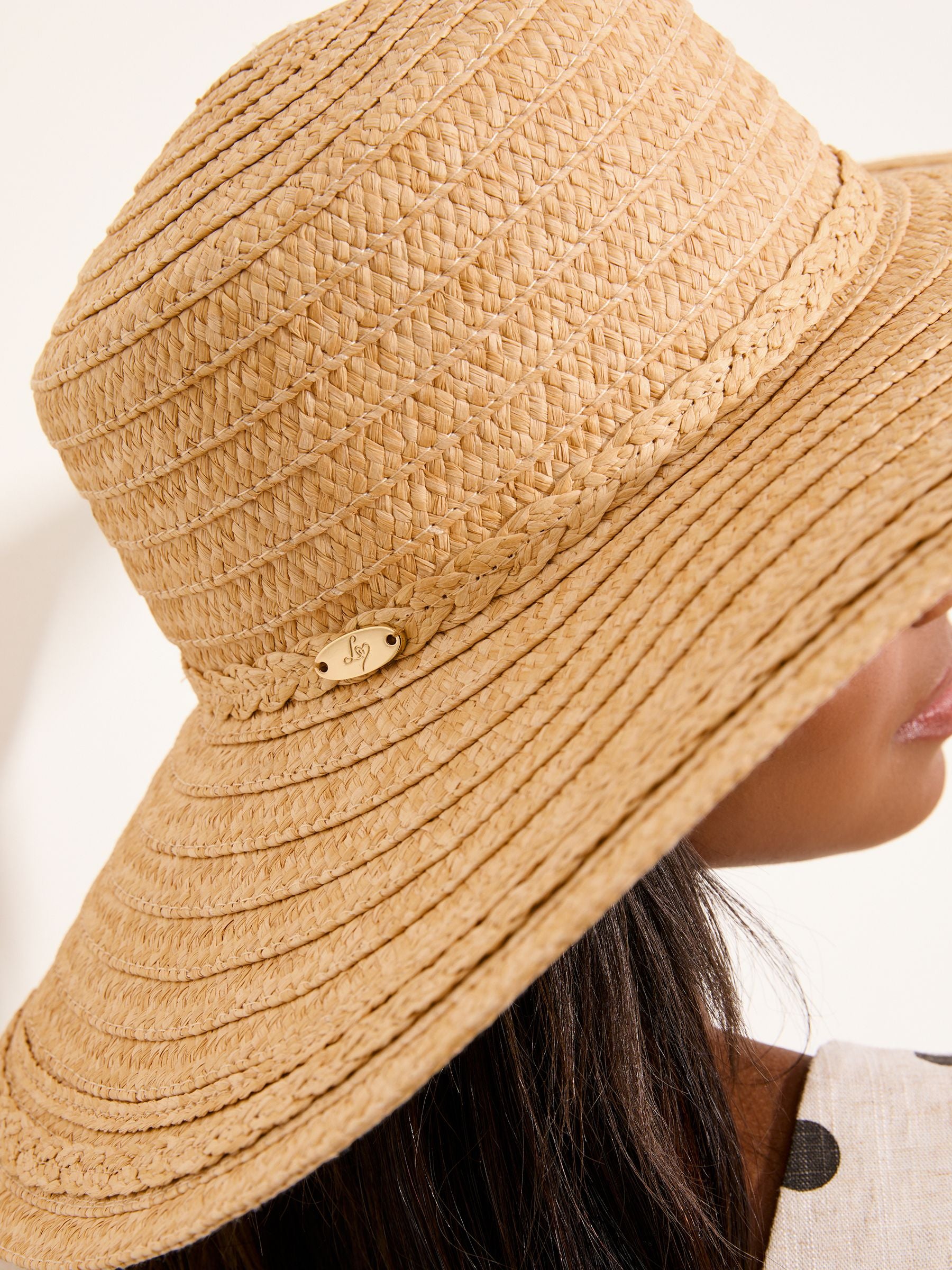Lipsy natural oversized straw look hat, imported from the UK