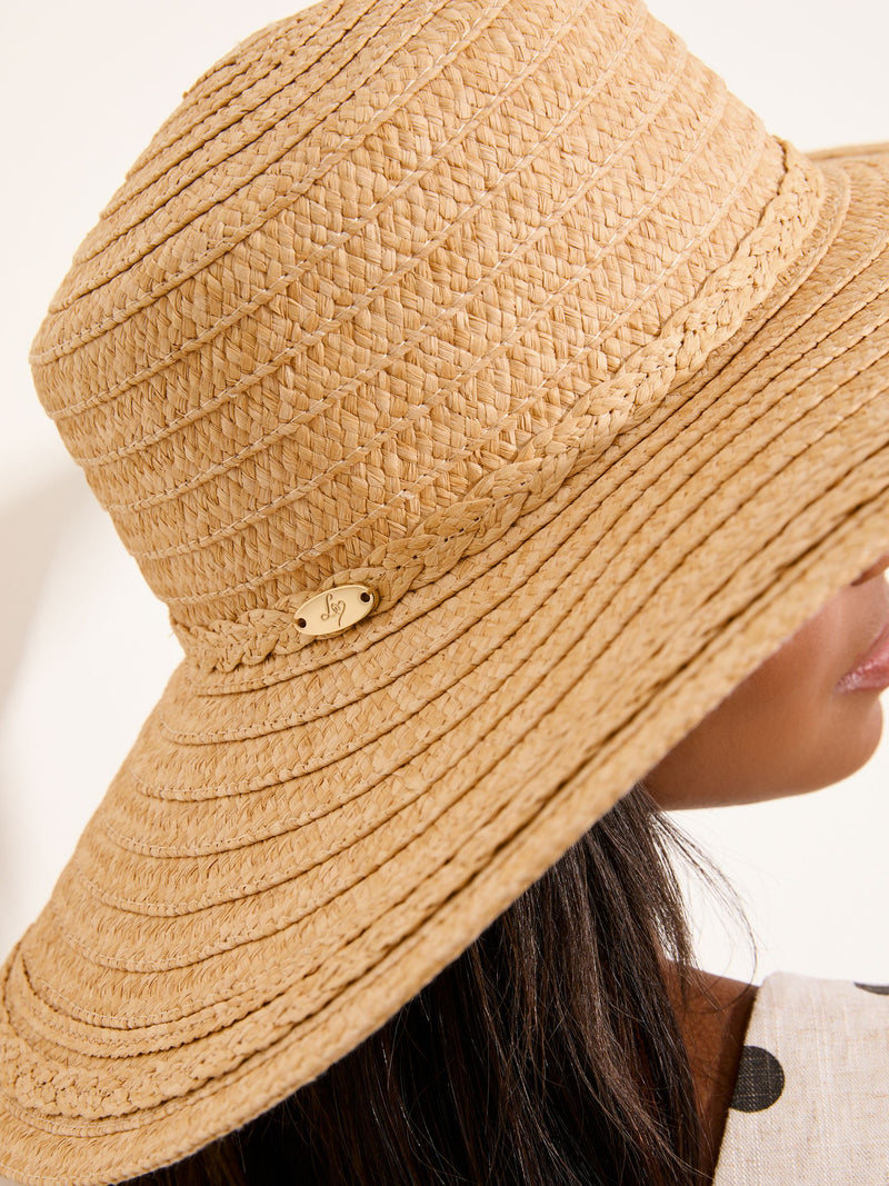 Lipsy natural oversized straw look hat, imported from the UK