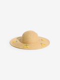 Love & Roses natural lemon embroidered floppy hat, UK version