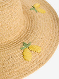 Love & Roses natural lemon embroidered floppy hat, UK version